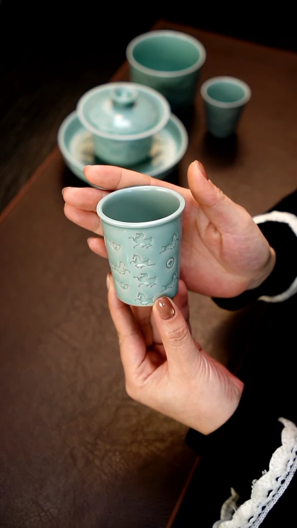 青瓷手工茶器包邮