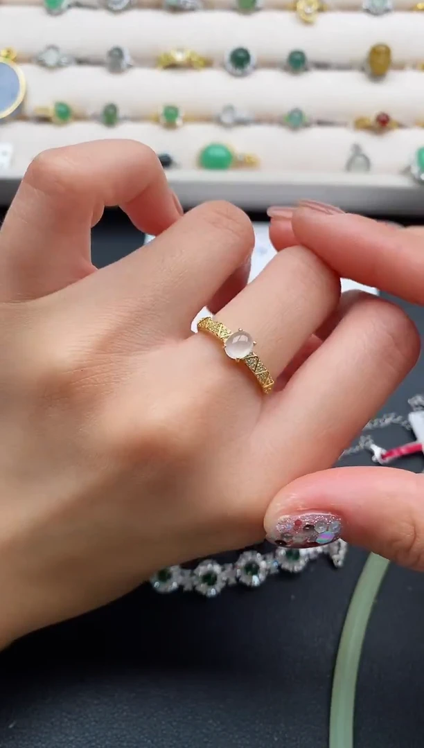 银S925镶嵌戒指翡翠555555+1