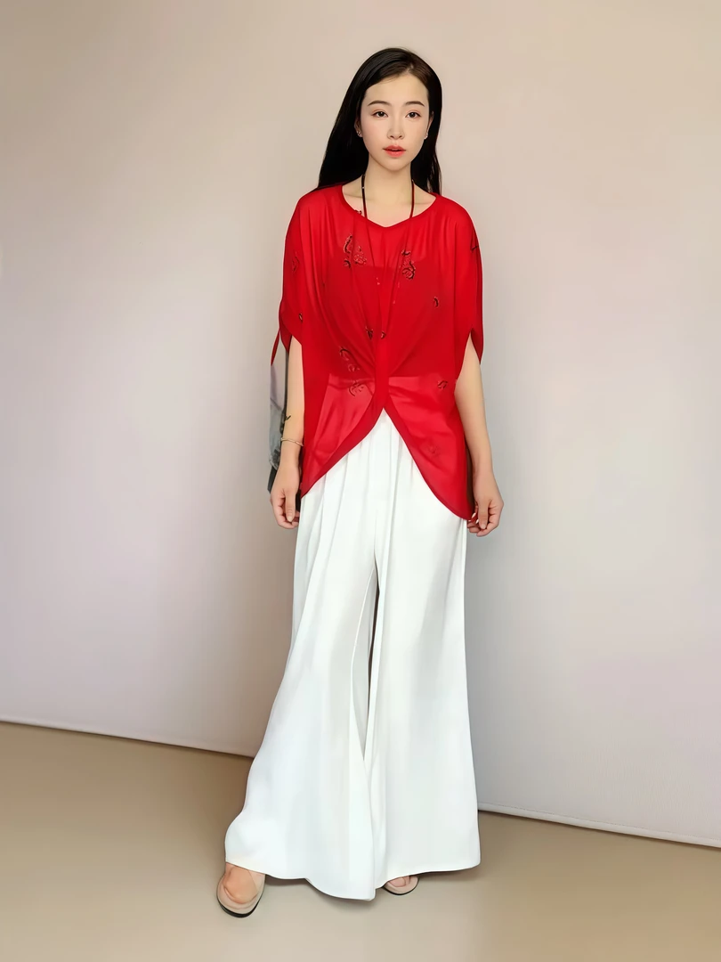 休闲气质时尚设计师宽松夏季设计师优雅轻奢上衣1331