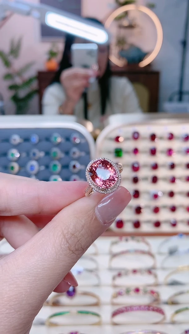 【闪购商品】碧玺18K金戒指18K金镶嵌1