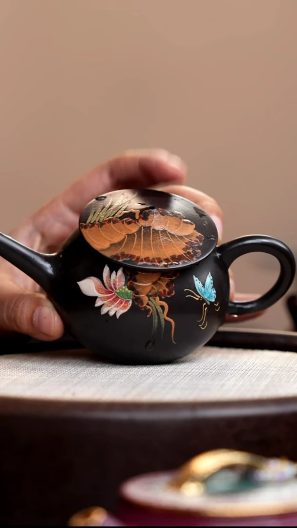 茶壶紫砂石黄渔翁壶