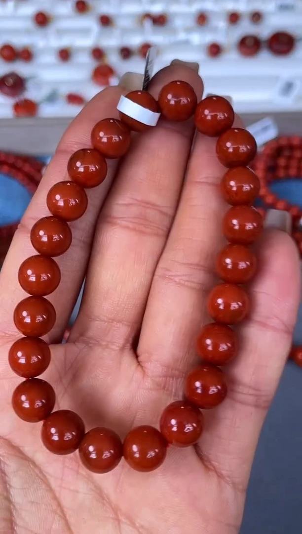 未镶嵌手串南红玛瑙N24凉山瓦西料原矿满色满肉柿子锦单圈