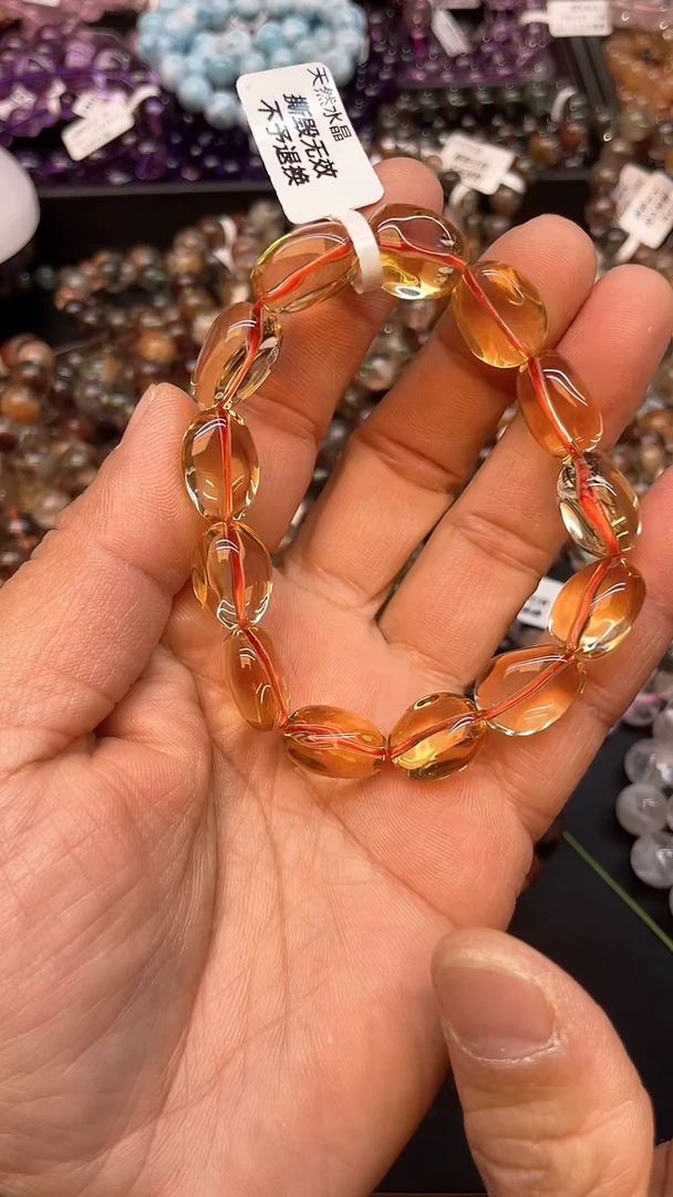 【闪购商品】水晶手链未镶嵌112 糖豆黄水晶