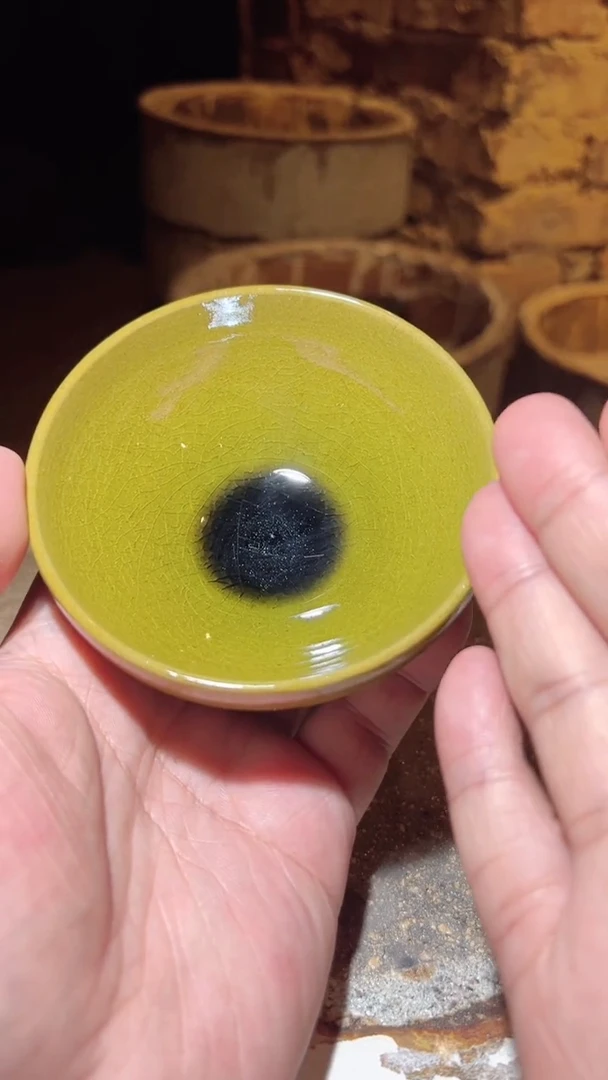 茶盏111柴烧 帝王绿建盏主人杯
