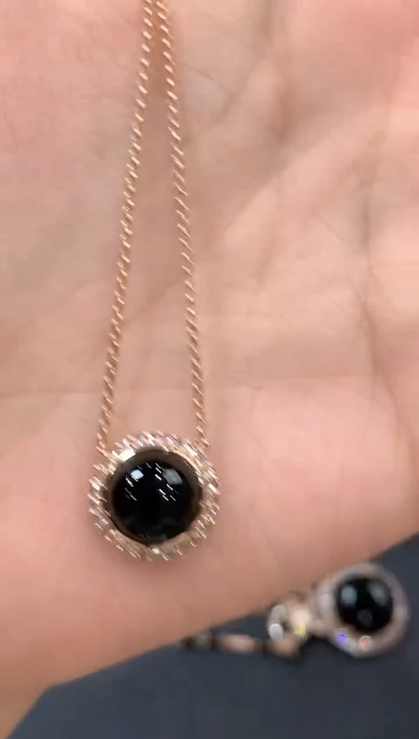 项链18K金镶嵌翡翠q67  多样性一件发货