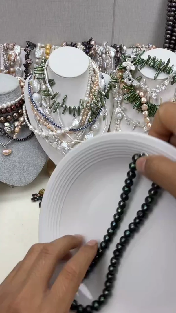 颈饰银S925镶嵌淡水珍珠1