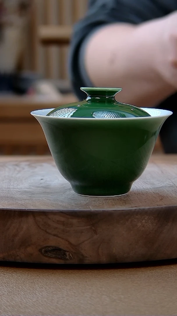 【闪购商品】文俊窑翠欲念手盖碗。。。