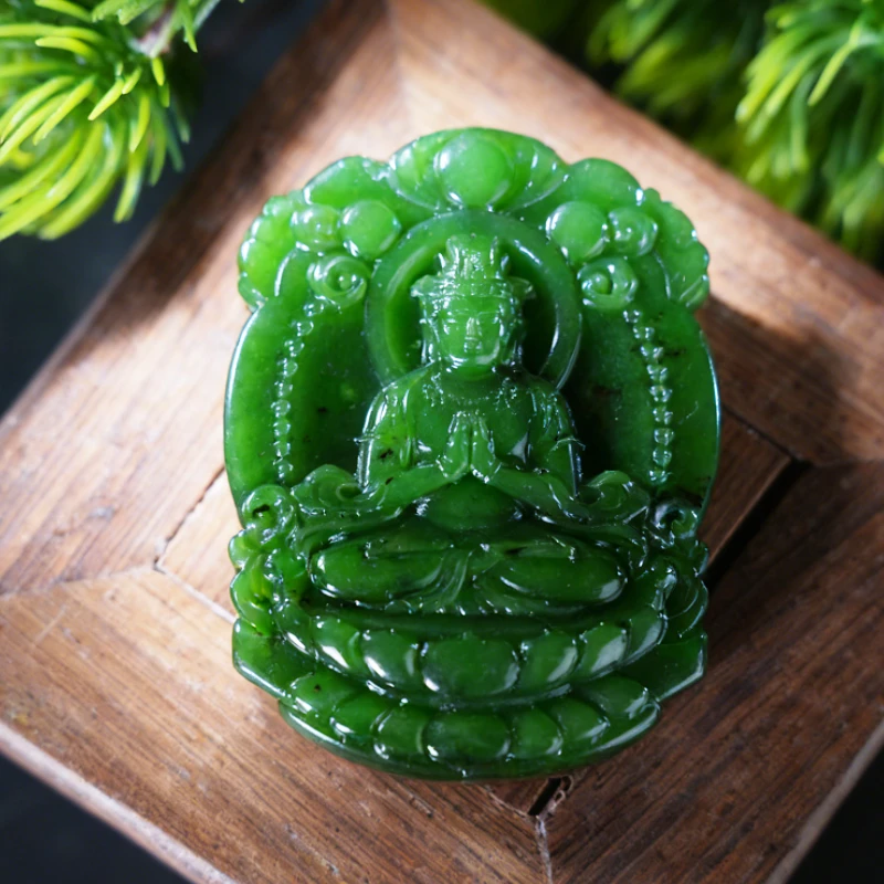 lot29  和田玉碧玉观音吊坠/QG51222-184378 保利山东