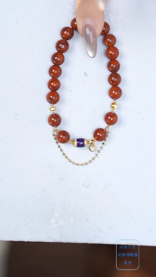 手链18K金镶嵌南红玛瑙@@@@@@@@@@@@@@