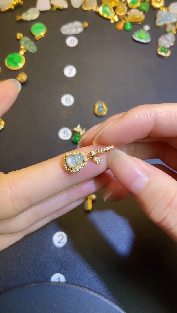 吊坠(不含链)银S925镶嵌翡翠1