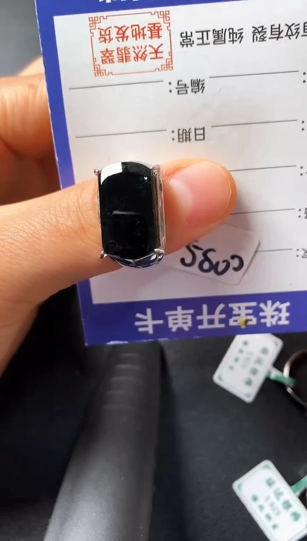 银S925镶嵌戒指翡翠22222222