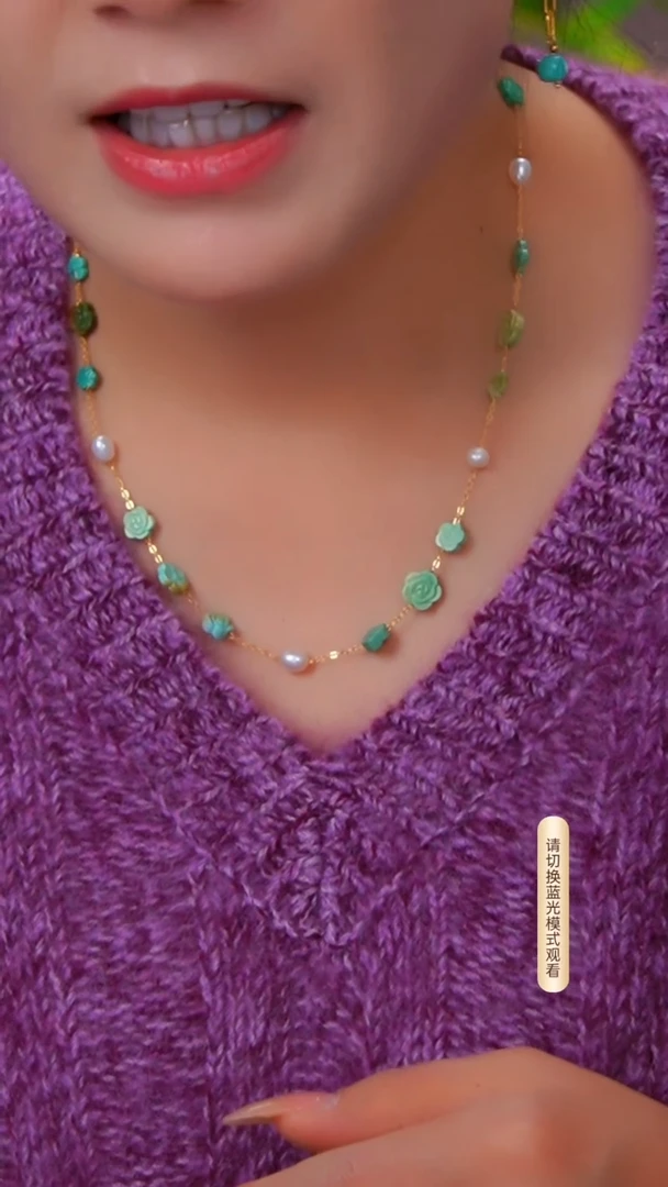 银S925镶嵌绿松石项链多样性发货一件