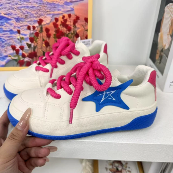 W-8658 米兰 星星小白鞋女2025春季新款百搭休闲鞋复古潮流板鞋