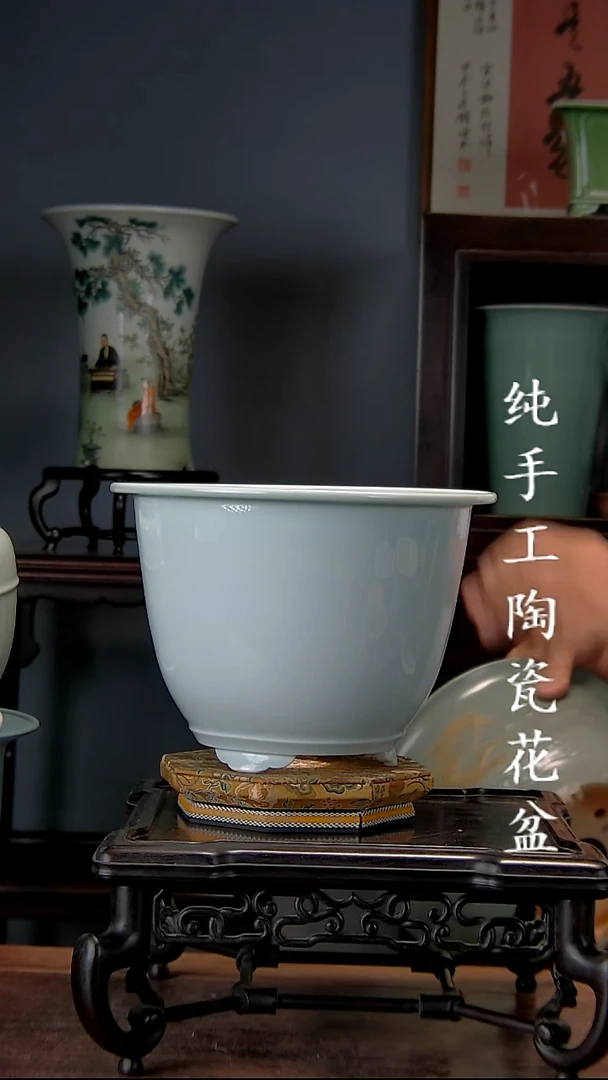 景德镇手工陶瓷花盆