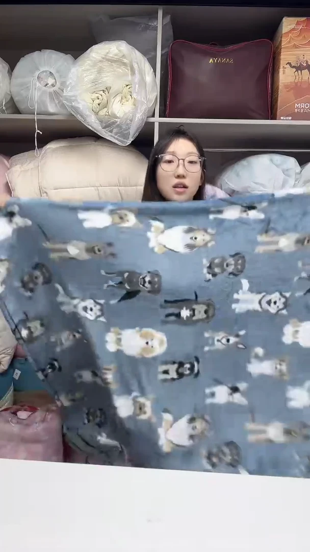 棉1.2米绒毯子小狗