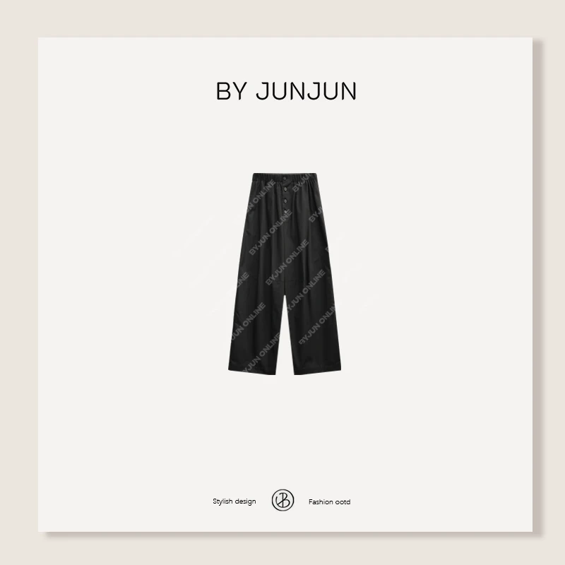 ByJunjun2025春季新款【山本黑】四颗扣休闲裤