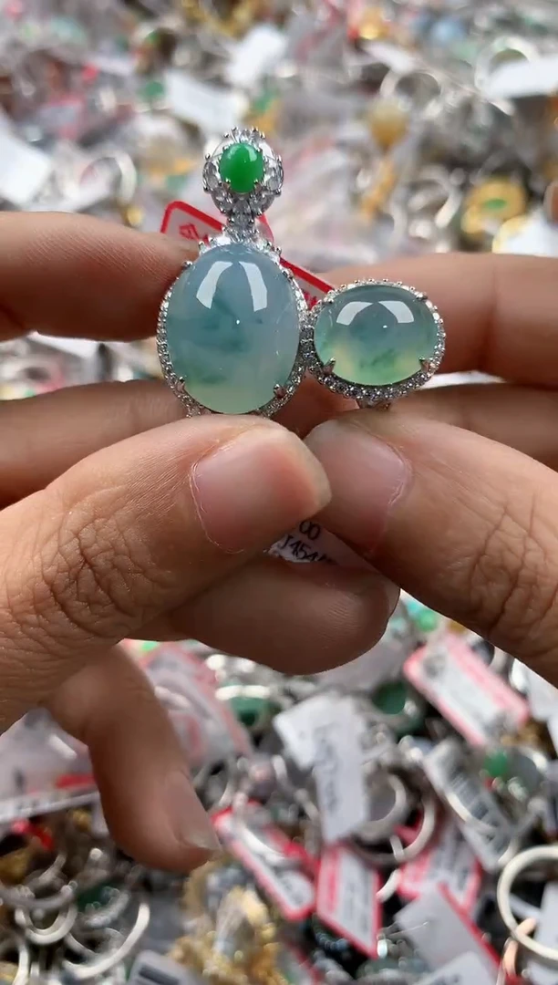 银S925镶嵌戒指翡翠18                  6