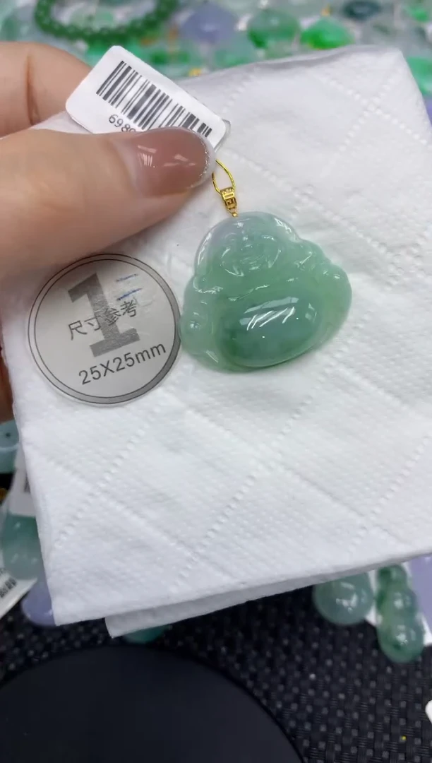 颈饰18K金镶嵌翡翠111111111