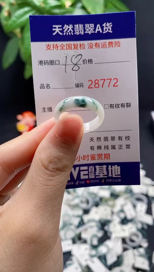 翡翠戒指未镶嵌天然翡翠戒圈8772
