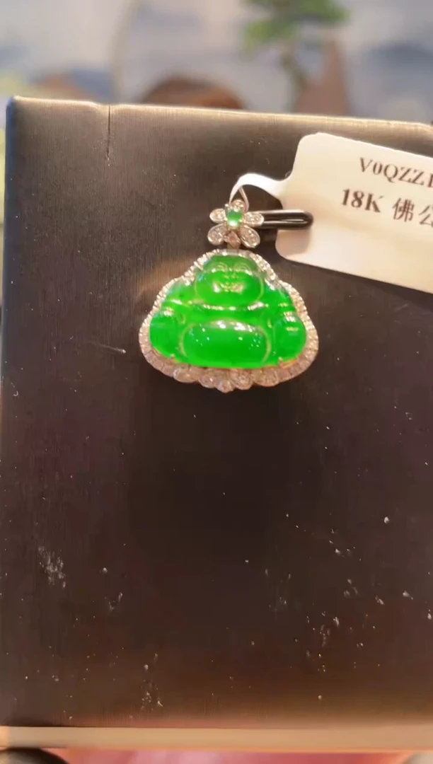 【闪购商品】翡翠颈饰18K金镶嵌天然A货翡翠A84