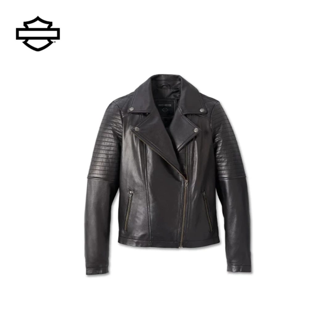斜拉链女士皮衣 哈雷戴维森