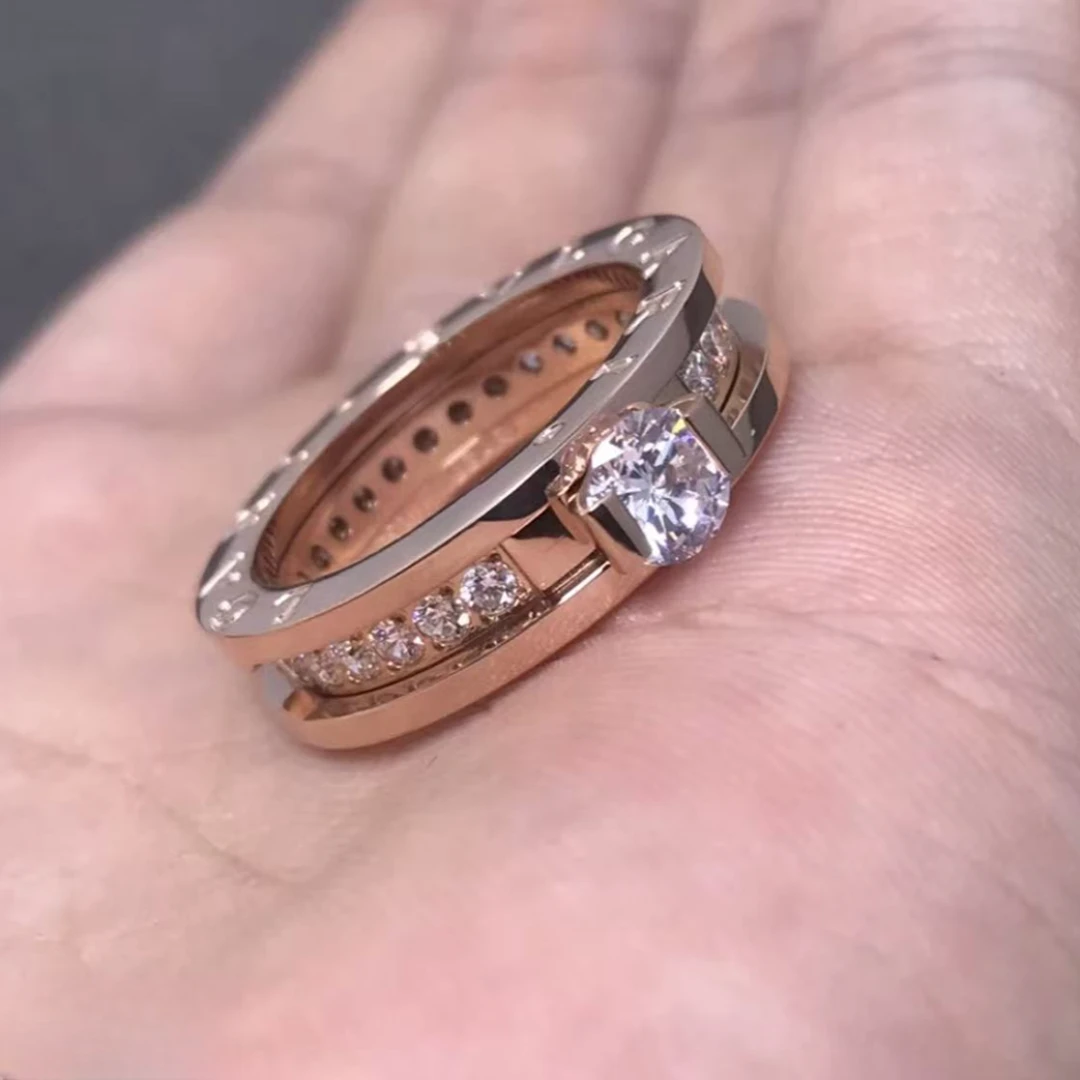 双戒钻石18K金钻戒戒指时尚轻奢款