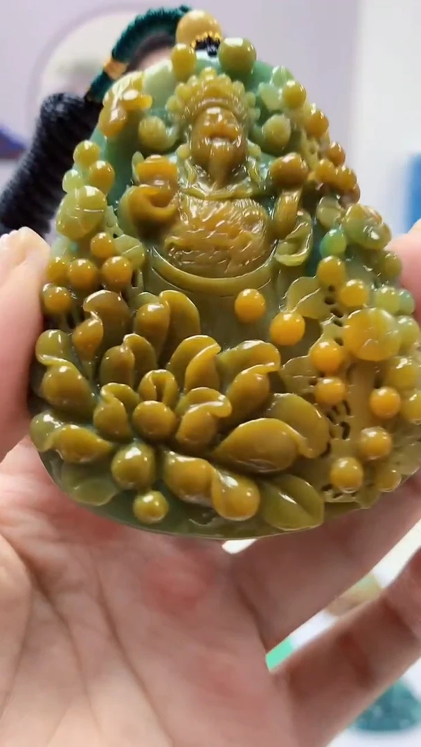 【闪购商品】定制翡翠未镶嵌4829ms-毛货挂件财神56