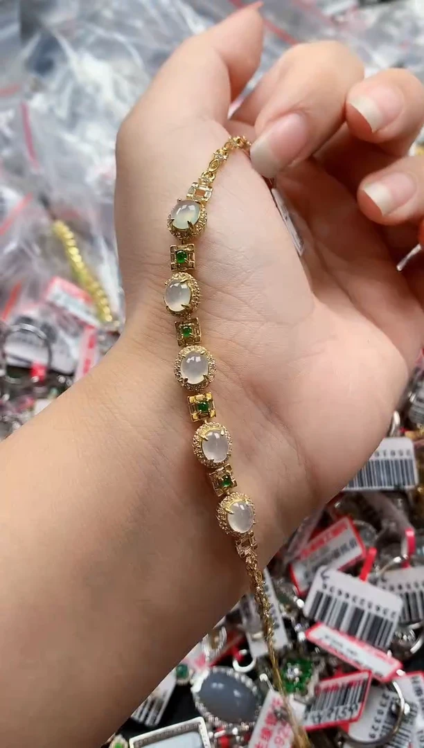 银S925镶嵌戒指翡翠天然A货缅甸翡翠