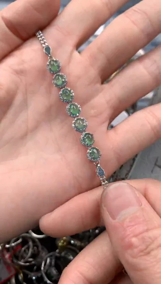 银S925镶嵌戒指翡翠666   7