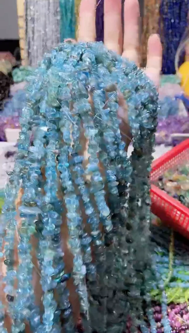 未镶嵌珠宝半成品水晶大蓝磷灰