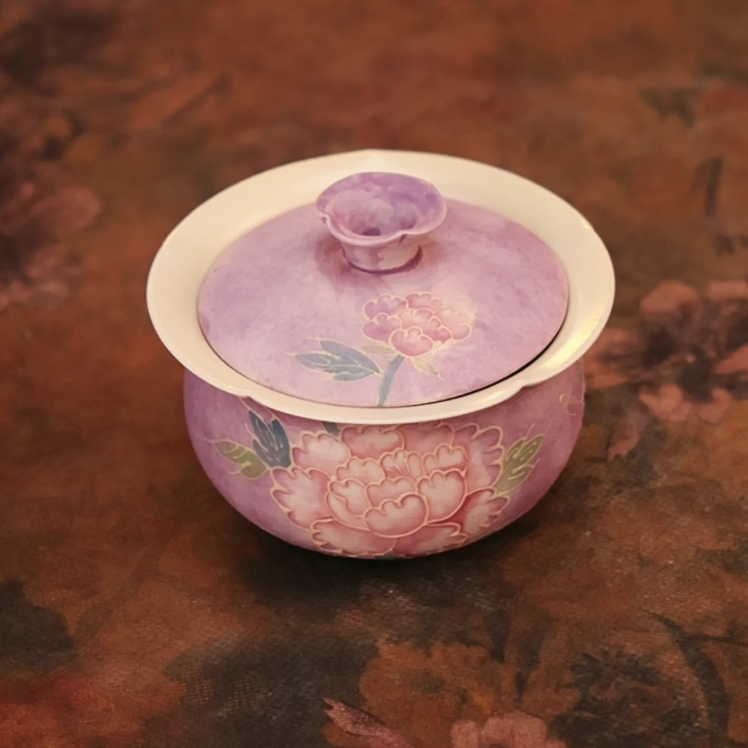 紫韵大牡丹财袋二才盖碗 A13500