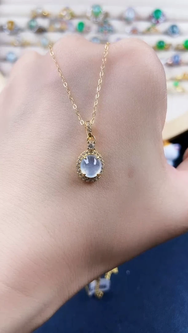 翡翠银S925镶嵌颈饰123849