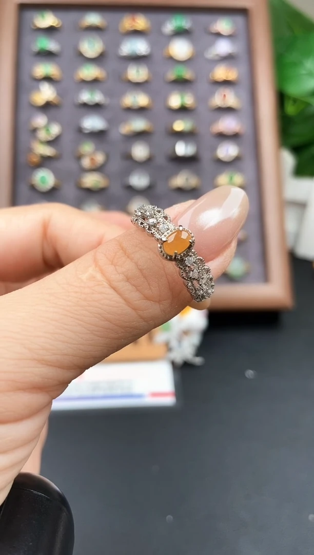银S925镶嵌戒指翡翠12