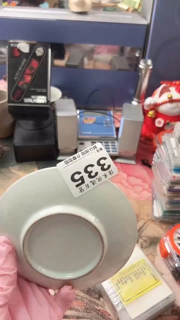 手工艺品琉璃玉**哥瓷盘  直径16cm