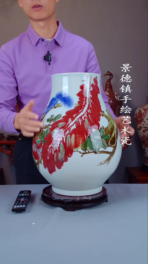摆件陶景德镇手工手绘陶瓷摆件55