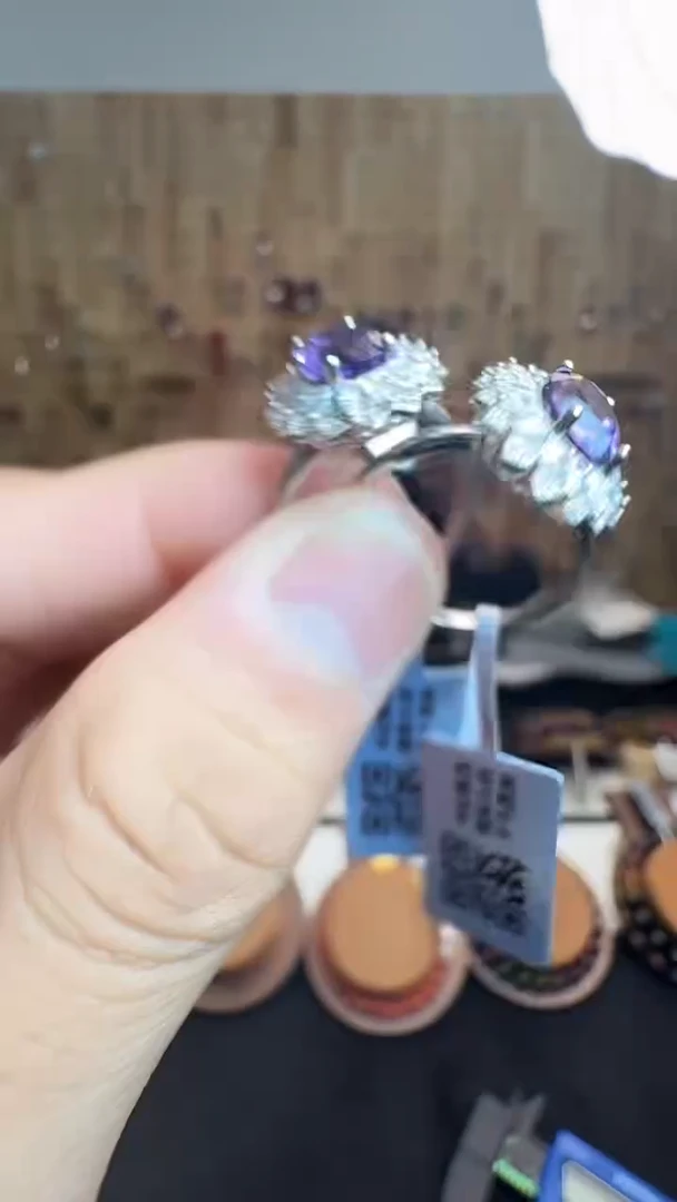 银S925镶嵌戒指水晶村2596 多样性发一件