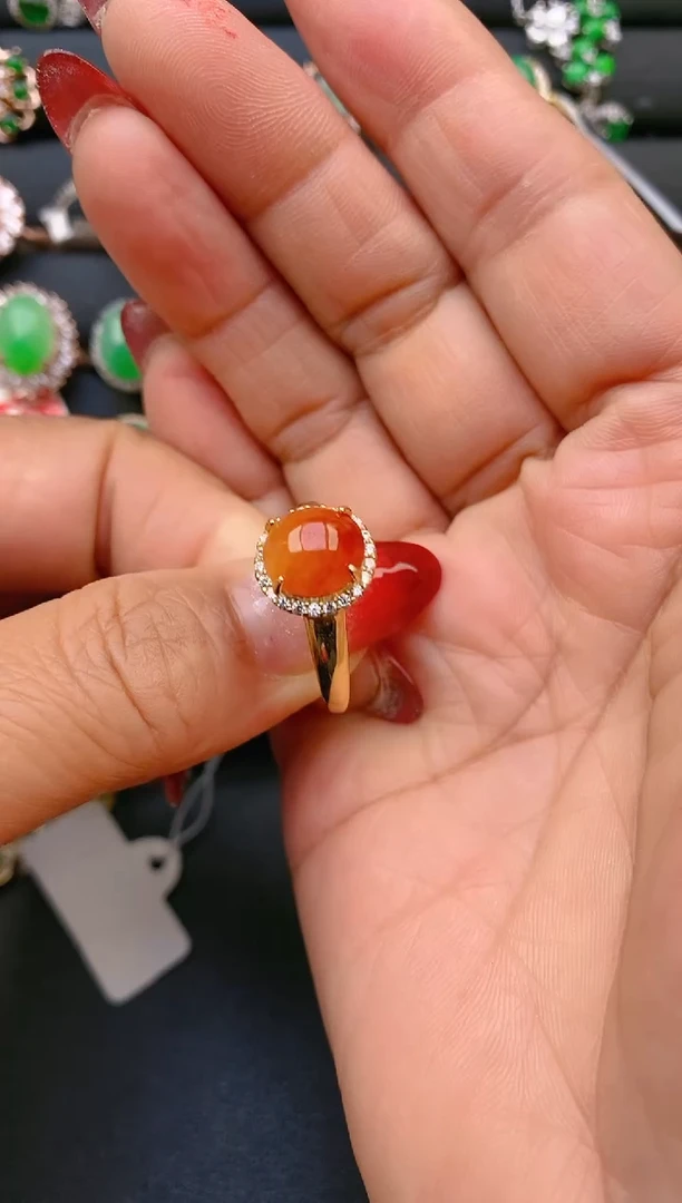 【闪购商品】翡翠戒指银S925镶嵌天然A货翡翠1