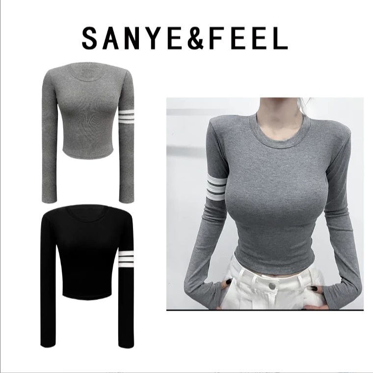 sanye&feel/妍三也【TB女孩】秋款松弛慵懒风条纹时髦上衣53051YX