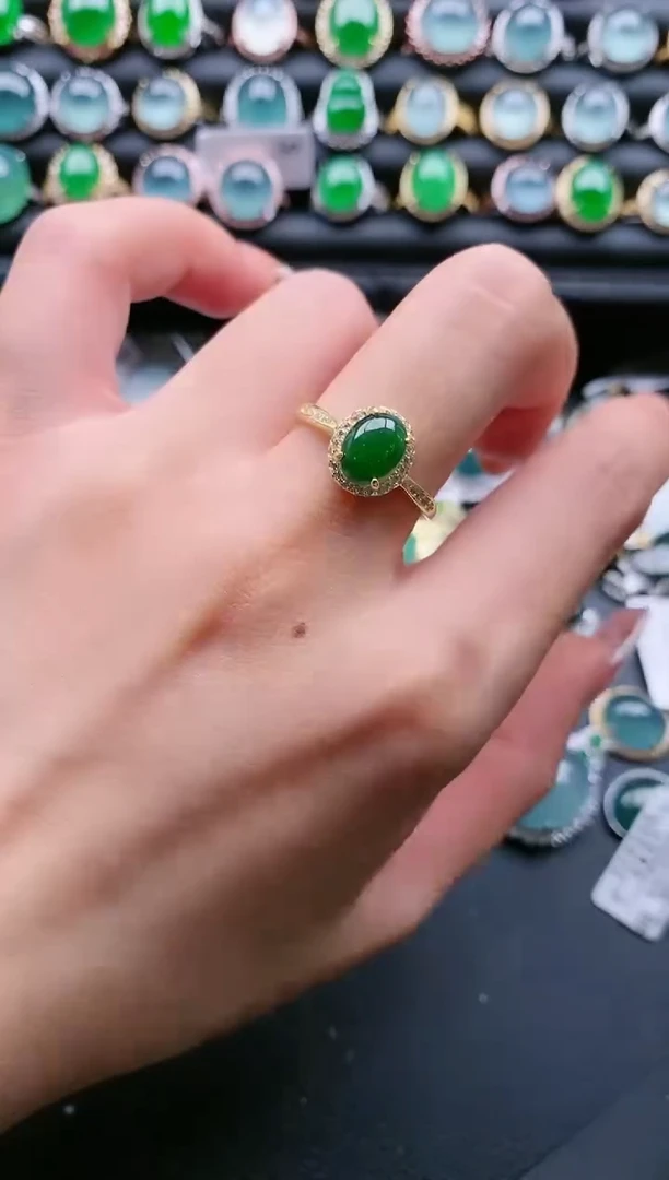 【闪购商品】翡翠戒指银S925镶嵌111111111