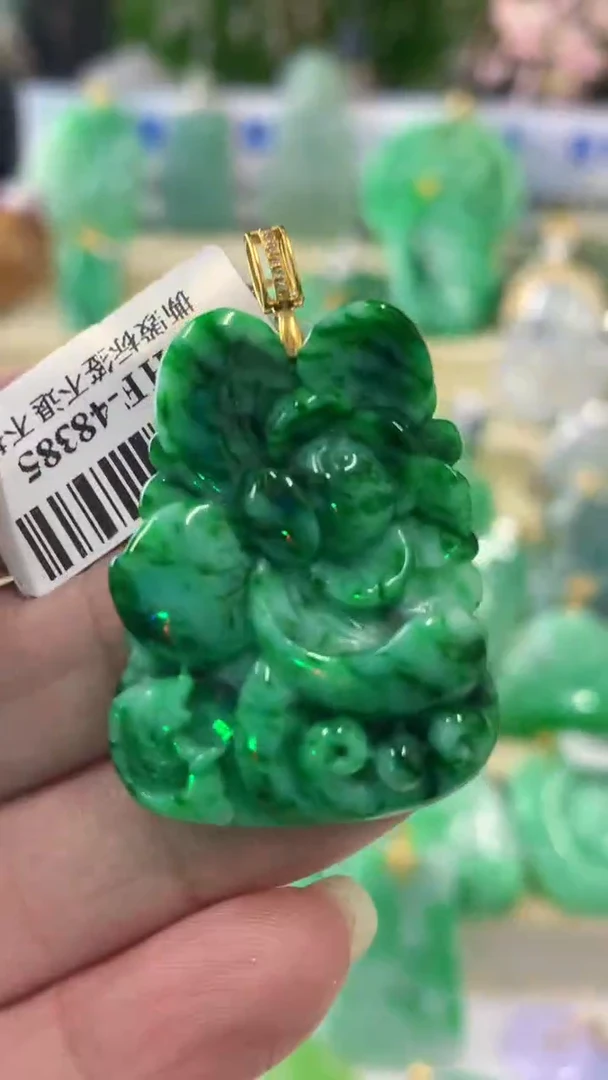 【闪购商品】翡翠颈饰18K金镶嵌挂件