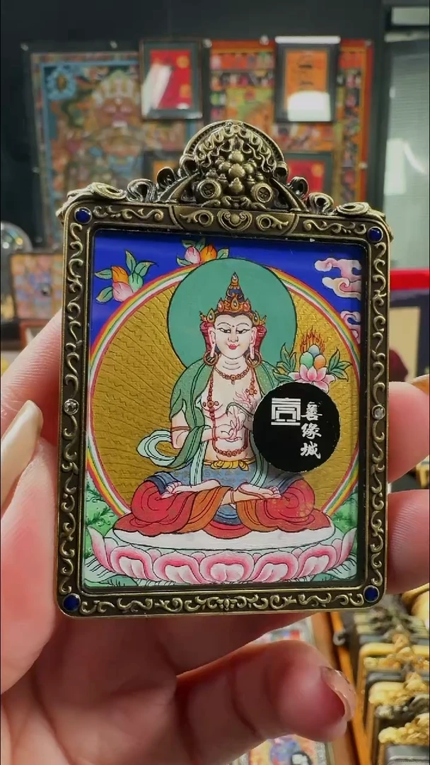 吊坠壹善缘城手绘唐卡大势至