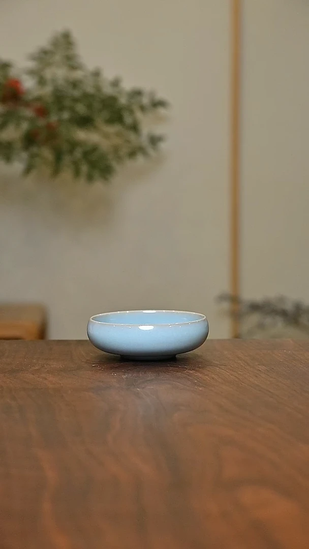 天青釉 手拉 禅定杯 微瑕 朱法喜作品 60ml