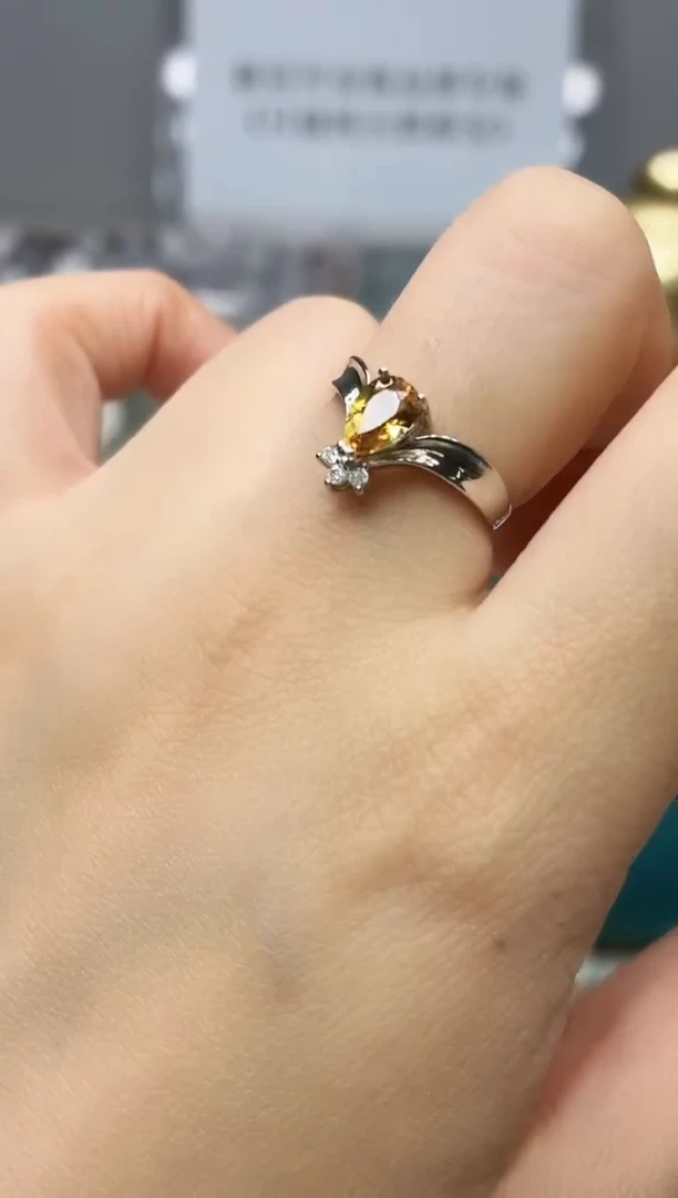 银S925镶嵌戒指水晶420BJ1213产品一个（多样性）