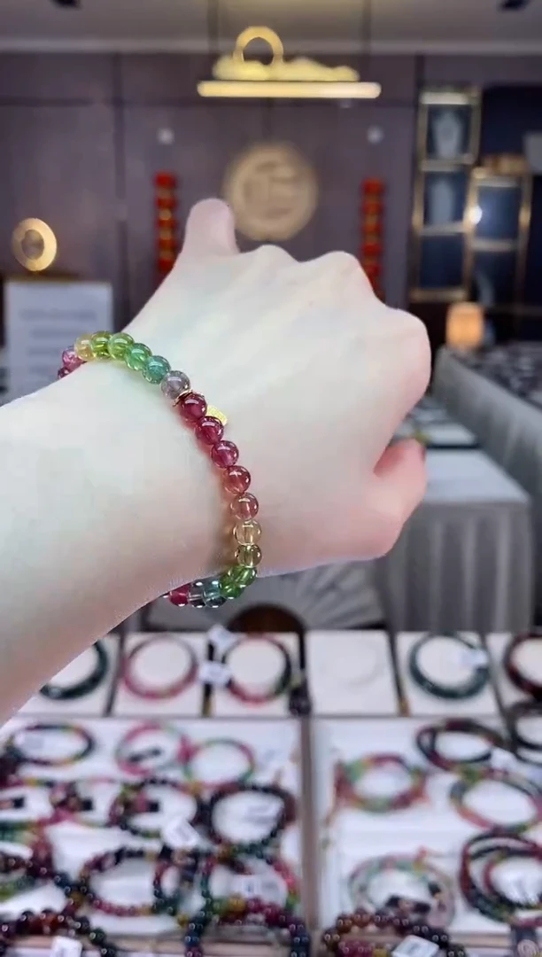 【闪购商品】碧玺收藏级单圈手串5mm+未镶嵌一物一证dan