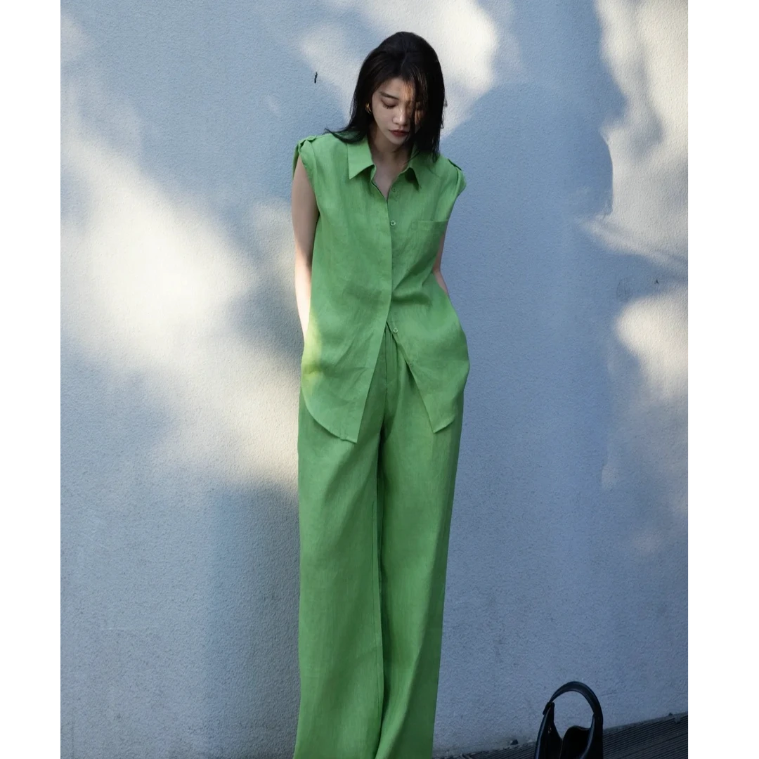 2025夏季新款时尚套装气质显瘦洋气休闲百搭性感辣妹外穿无袖上衣