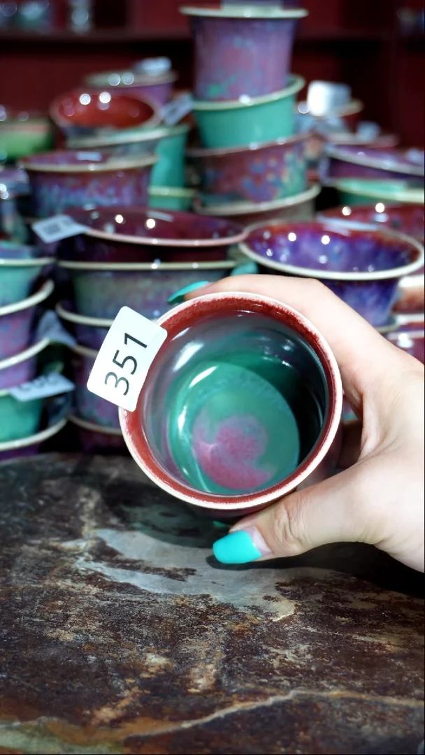 摆件 精品窑变钧瓷茶器