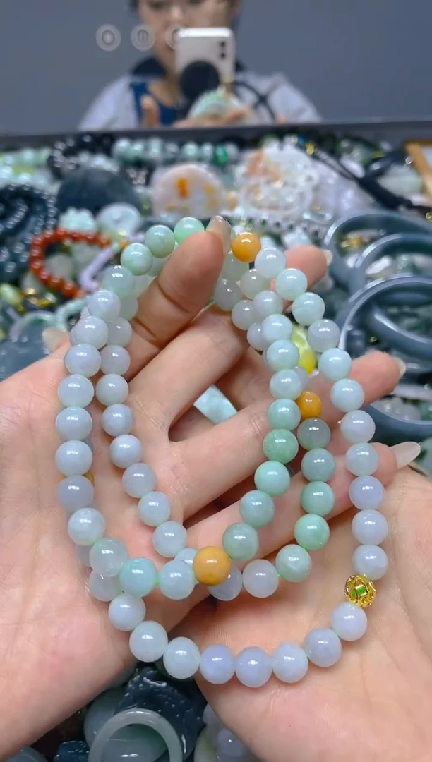 颈饰未镶嵌翡翠7MM/ U /翡翠A货，一件也是批发价
