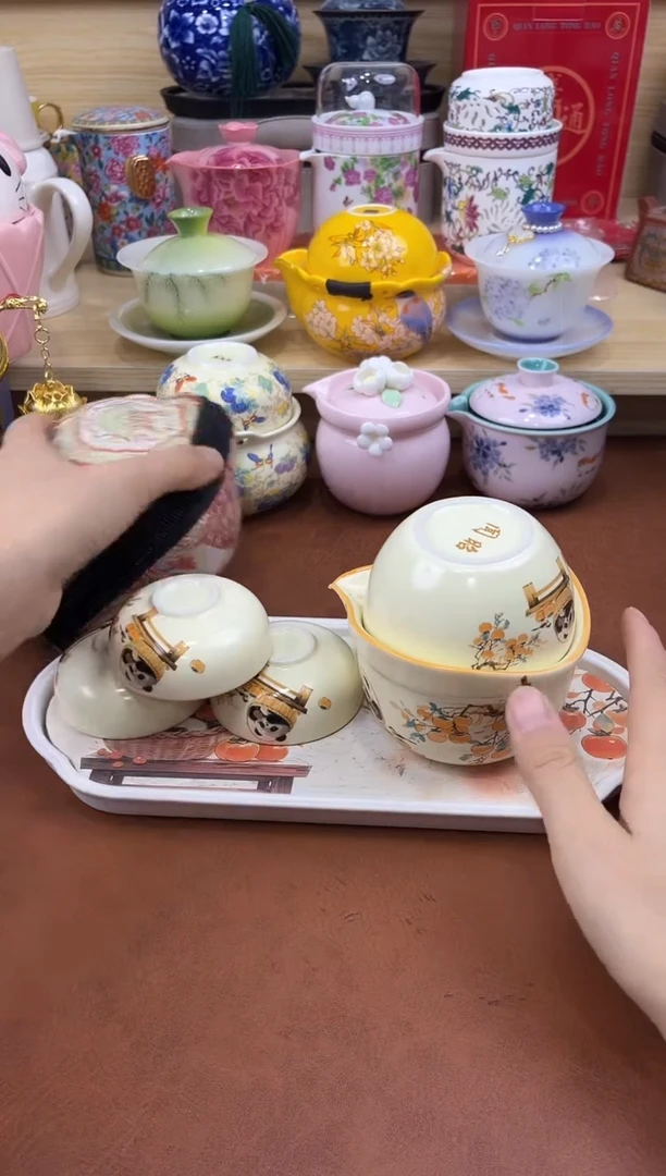 陶陶瓷茶具摆件旅行套组