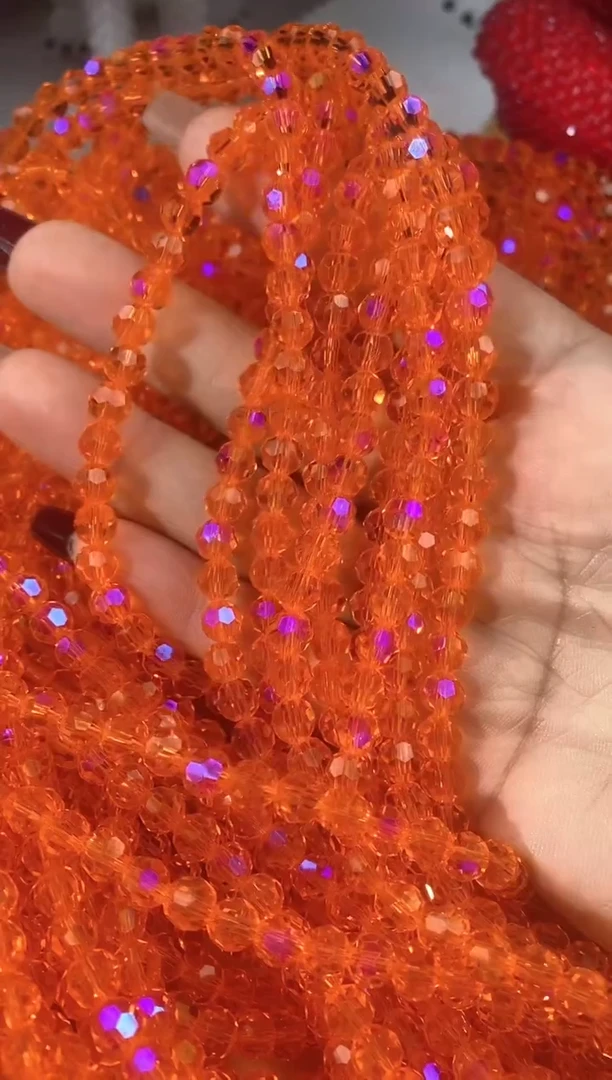 玻璃1050六里华子球珠大眼鱼材料包1套橙色