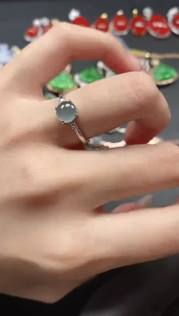 银S925镶嵌戒指翡翠51511